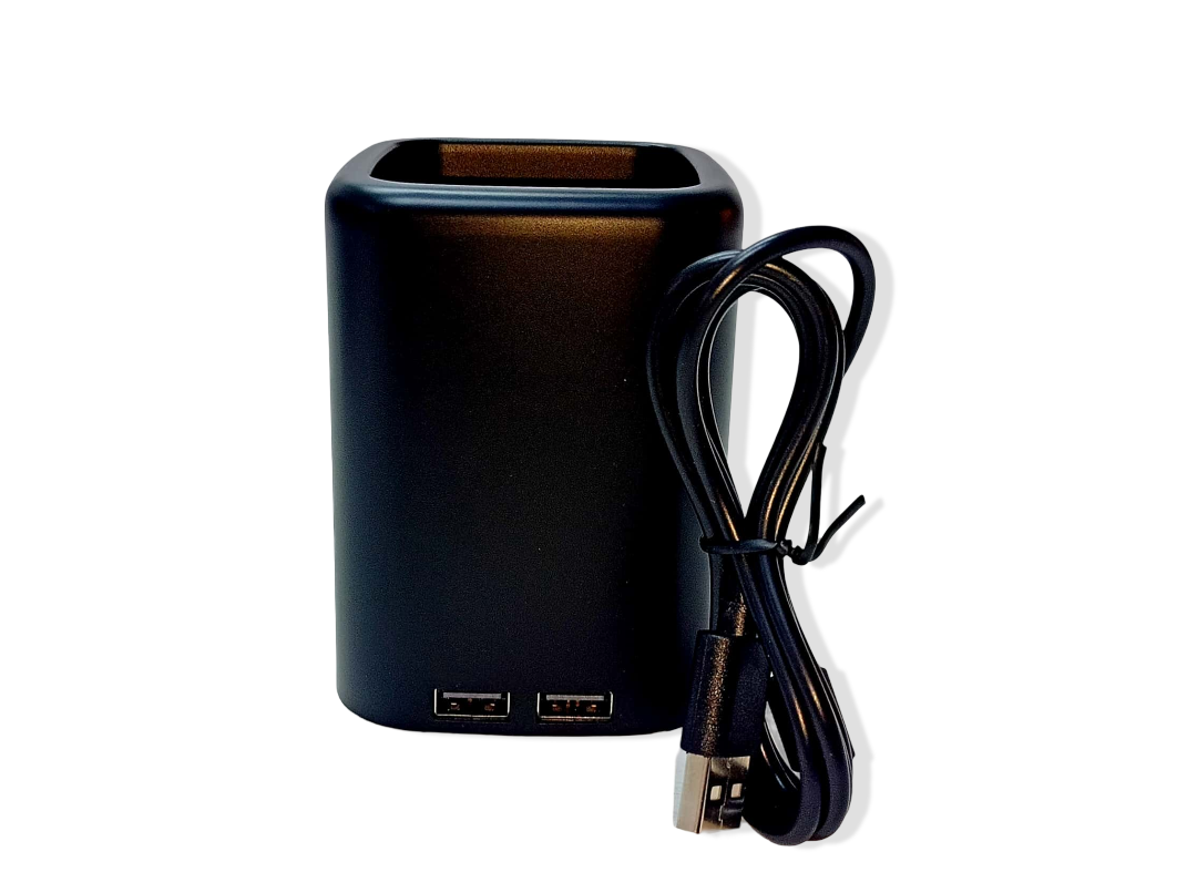 Desk Pen Holder, Black, Size 5.5*5.5 Cm, Usb, No. Wr 08-698